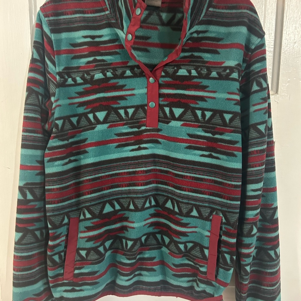 Women’s Cinch Teal and Red Sweater